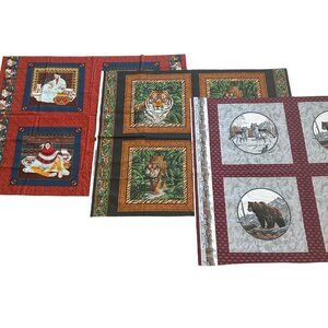 Out of Print Cranston Quilt Squares Wildlife & Native American Fabric Panels OOP